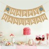 BESTOYARD HAPPY HANUKKAH Letters Bunting Banner Linen Burlap Banner Hanukkah