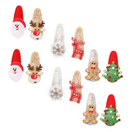 WOONEKY 12pcs Christmas Hair Clips Glitter Antler Tree Designs Festive Hair Accessories for Women Lightweight Secure for Holiday Parties and Celebrations