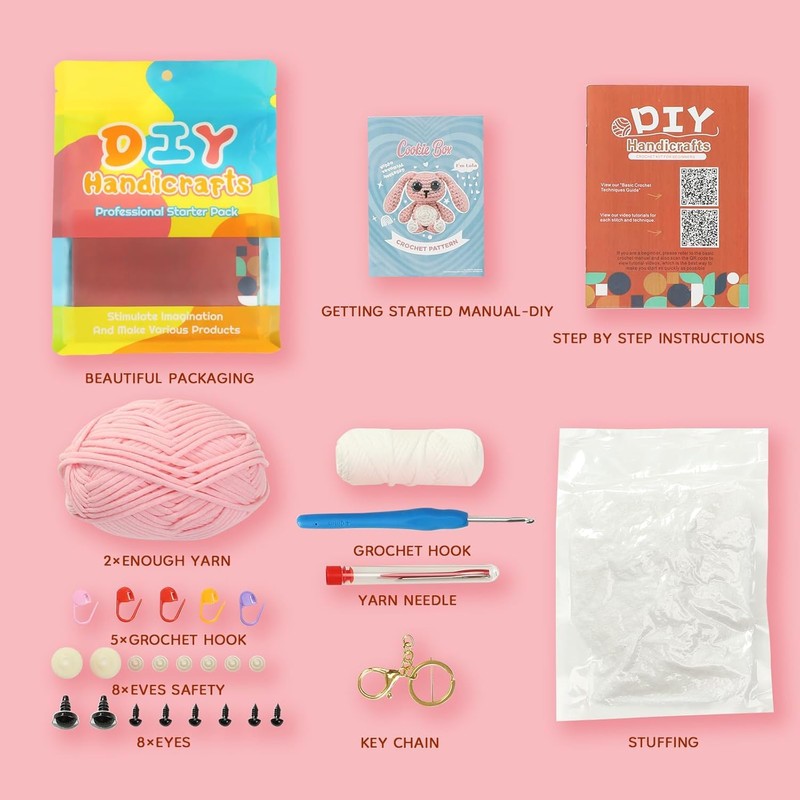 Crochet Kit for Beginners,Crochet Animal Kit for Beginners with Step-by-Step