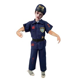 Disfraz De Policia Zombie - Disfraces Para Niñas Y Niños Zombis - Vestuario Calavera Halloween Cosplay Día De Muertos - Traje Zombi Policía Esqueletos (6 Años)