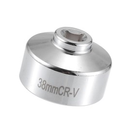 Hihaha 38mm Oil Filter Wrench/Front Oil Filter Socket Wrench Housing Cap Socket for Car/Durable / 1Pcs Silver Tone