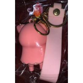 Key Cartoon Raincoat Pig Key Chain Cute Anime Pendant Key Rings Couple Car Keychain@