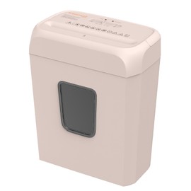 Bonsaii 6-Sheet Cross-Cut Pink Shredder, P-4 High Security Level, Compact Design for Home and Office, Shreds Paper, Credit Cards, Staples, Clips, 3-Minute Continuous Shredding, 3.4-Gal Bin