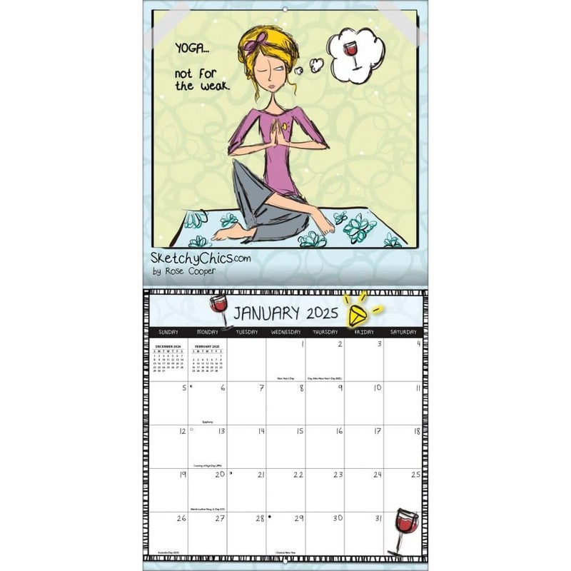 TURNER LICENSING 2025 Sketchy Chics 12x12 Wall Calendar (25998012103)