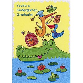 Designer Greetings Bird, Pelican, Alligator and Frog Kindergarten Graduation Congratulations Card