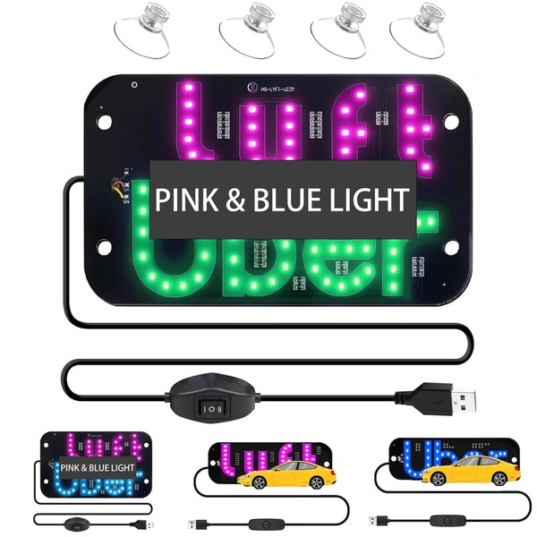 LED Light Sign for Car, Taxi Sign Light Windshield Led