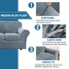 H.VERSAILTEX Velvet 4 Piece High Stretch Sofa Slipcover Cover Furniture