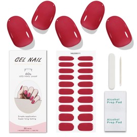 JMEOWIO Nagelfolie Pink Rot Gel Nagelfolien Selbstklebend Nail Sticker Uv Härtend Dekoration Nageldesign Zubehör
