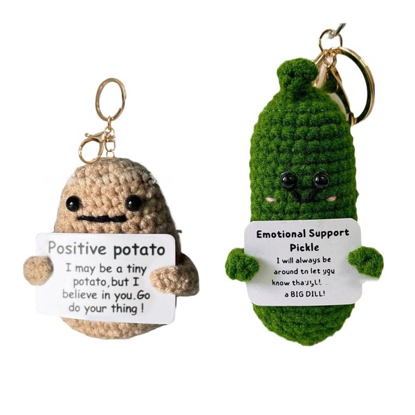 Emotional support plush Potato Key, Motivational Keychain, I May Be