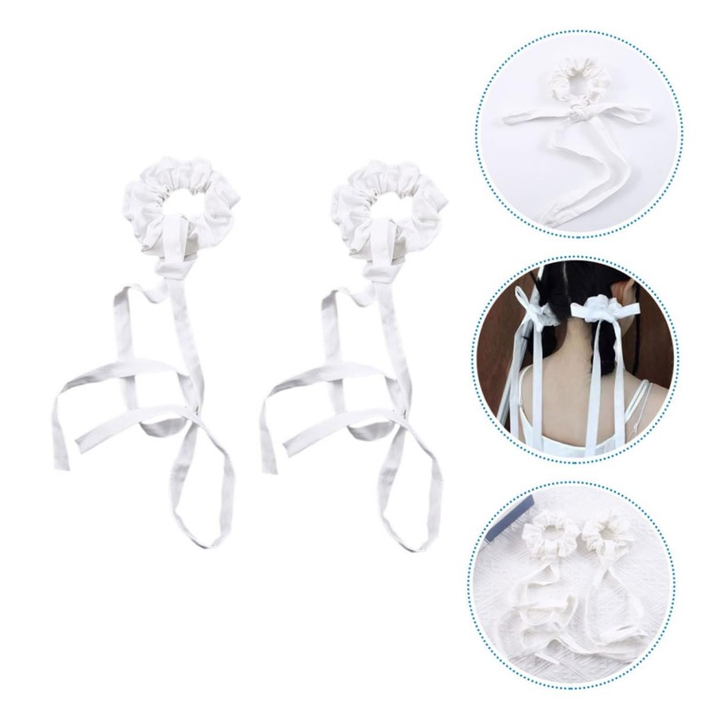 Vaguelly 6pcs Ribbon Hair Scrunchies for Women Elastic Hair Ties