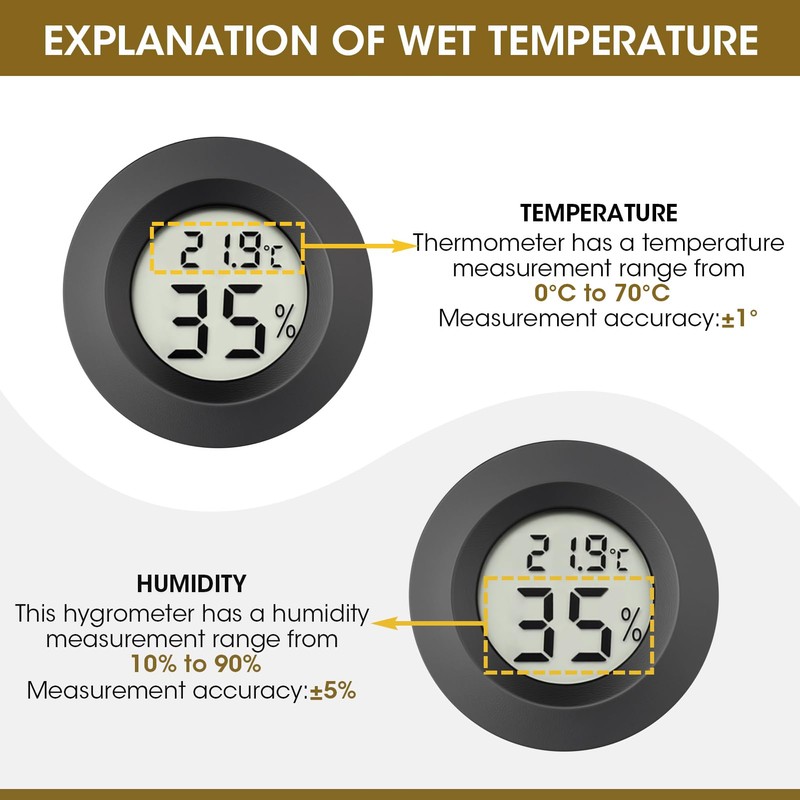 3Pcs Digital Humidity and Temperature Meter Mini Hygrometer Thermometer for