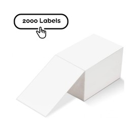 Fanfold Industrial Thermal Shipping Labels 4" x 6" Perforated line & Strong Adhesive - Compatible with Zebra & Rollo Printer - 2000 Labels