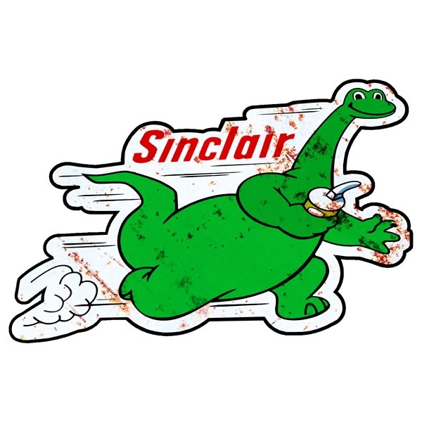 Handmade Sinclair Dino Dinosaur Gasoline Cut Out Vintage Metal Sign