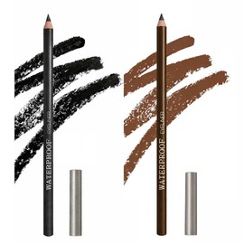 Waterproof Eyeliner Pencils Set in Rich Brown & Classic Black - Smudge Resistant Creamy High Formula for Sharp Lines, Winged Looks & All Day Wear, Easy to Apply for Beginners
