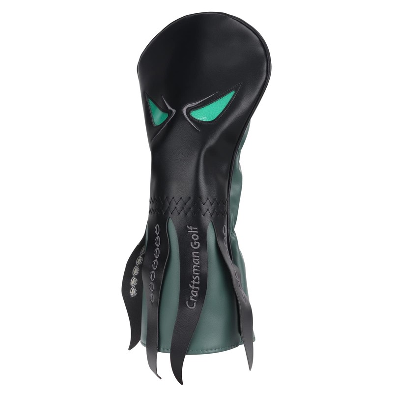 Craftsman Golf Octopus with Green Eyes Black Golf Driver Headcover