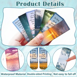 100 Pack Bible Magnetic Bookmarks Christian Scenery Magnet Bookmark Clips for Women Men Book Lovers Bible Page Markers for Teachers Students Reading School Office Home, Printing on 2 Side