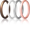 ThunderFit Stackable Silicone Wedding Rings for Women, Thin Rubber Engagement