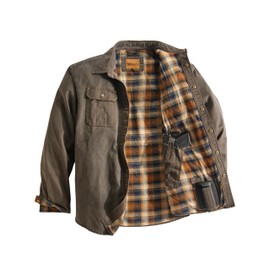 Venado Bountyman Cotton Suede Concealed Carry Shirt Jacket - Chore Coat for Men (Moose Brown, 3X-Large)