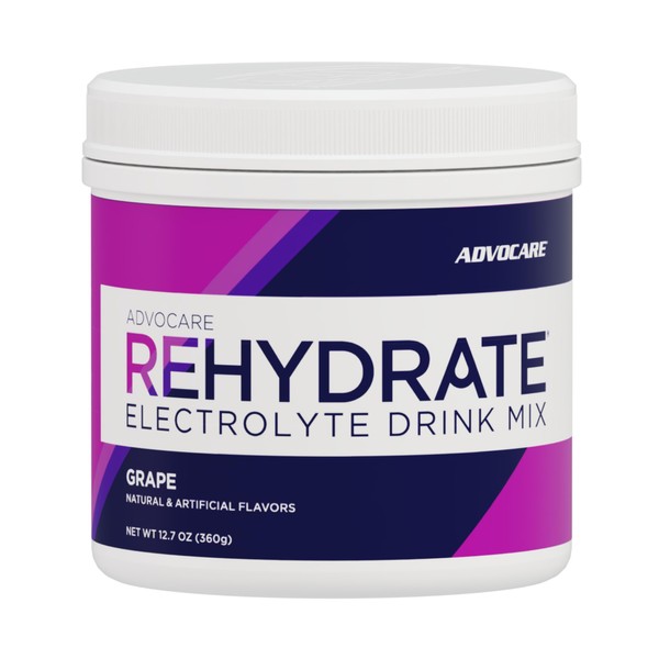 AdvoCare Rehydrate Electrolyte Drink Mix - Electrolytes Powder - Grape - 12.7 Oz