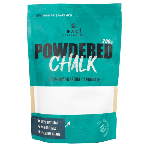 excl Powdered 100% Natural Fine Chalk 200g | Climbing Chalk, Gym Chalk, Pole Grip | Loose Chalk