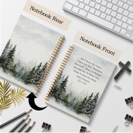 Poecinvi Christian Journal, Christmas Tree Notebook, for I Know the Plans I Have for You Bible Notebooks for Note Taking, Bible Journaling Notebook, Christmas Spiral Notebook 5.5x8.3 Inch