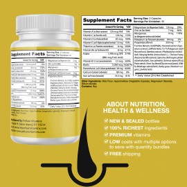 Pelican Vitamins Abundant- Hair Support- 5 Bottles- 300 Capsules