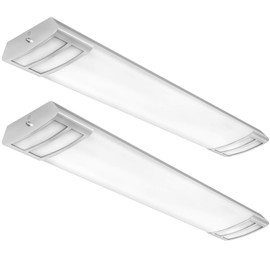 AntLux 4ft led Light Fixture 50W 5600lm LED Linear Flush Mount Light, 4000K, 4 Foot led Kitchen Ceiling Light fixtures for Living Room, Laundry, Replace for Fluorescent Version 2 Pack