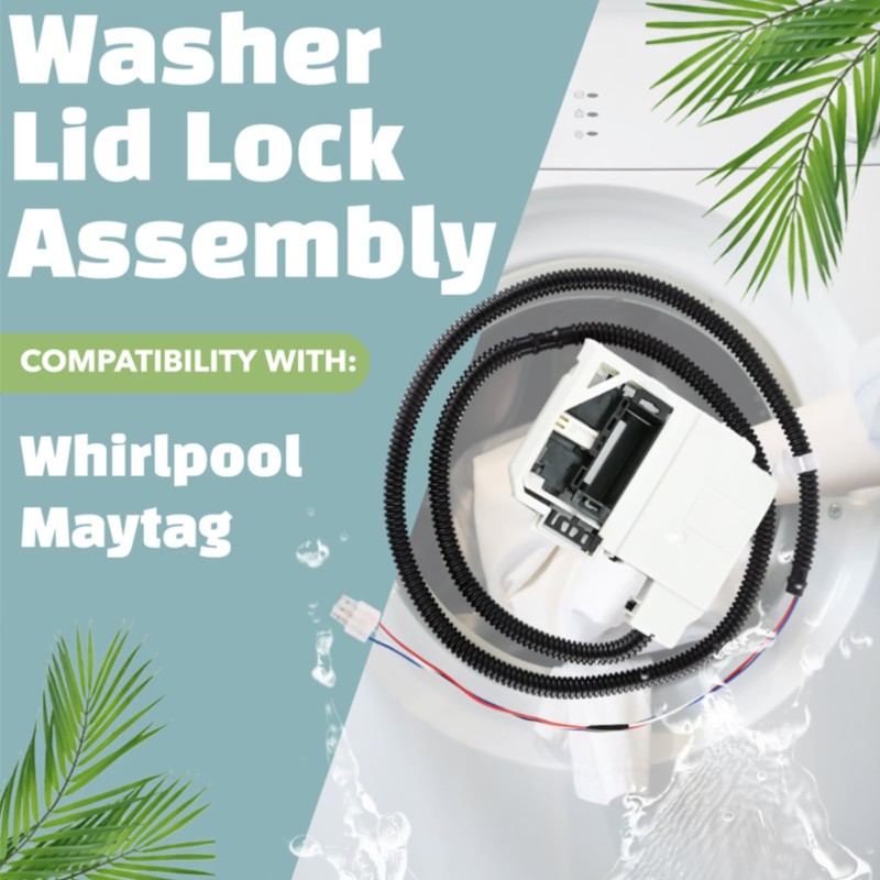 W11368616 W11670519 Washer Lid Lock Assembly Compatible with Whirlpool Maytag