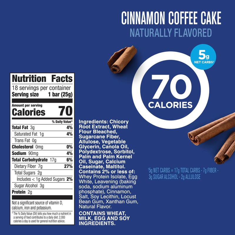 Fiber One 70 Calorie Soft Baked Bars, Cinnamon Coffee Cake,