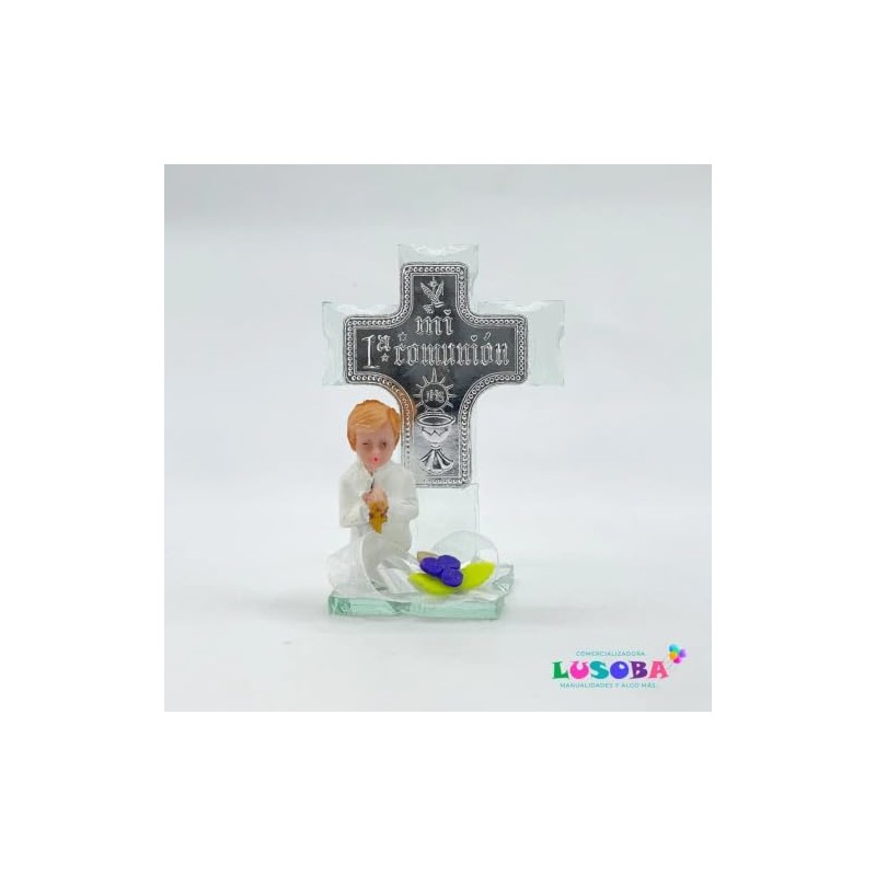 Cruz de Cristal Recuerdo Comunión Niño – Pack 12 pcs