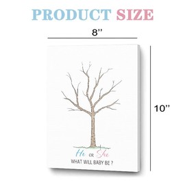 Sirjiera Funny Baby Shower Guest Book Party Game, Gender Reveal Fingerprint Leaves Tree, Gender Reveal Baby Shower Party Ideas, Gender Reveal Keepsake, Special Meaningful Canvas Decoration