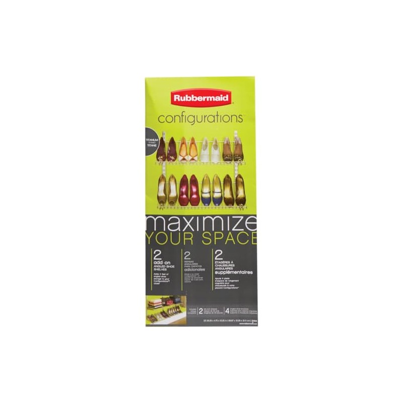 Rubbermaid Configurations Shoe Shelf, Titanium, Floating Shelves for Shoe Organization/Storage