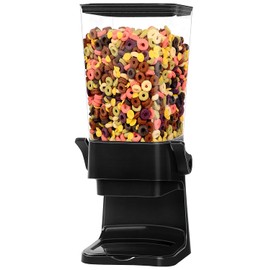 Cereal Dispenser Countertop,5.5L Cereal Containers Storage Dispenser for Pantry,Dry Food Storage Rice Containers,Candy Dispenser,Snack Organizer Machine for Grains, Nuts,Oatmeal, Pet Food Black