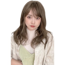 Bright Lara hf1052-UK Women's Wig, Medium, Full Wig, Semi-Long, Natural Wig, Women's Wig,