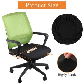 Hopton Office Chair Cover, Soft Stretch Chair Covers, Washable Seat Cover, Chair, Black, Anti-Wrinkle Chair Cover, Seat for Dining Room, Office, Bar