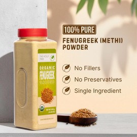 Fenugreek Powder Organic 19.05 oz - Ground Fenugreek for Cooking, Smoothies & Hair - USDA Organic, Gluten Free, Kosher - The Holly Tree