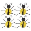 4Pcs Ladybug Wall Decor Lady Bug Ornament Wrought Iron Insect