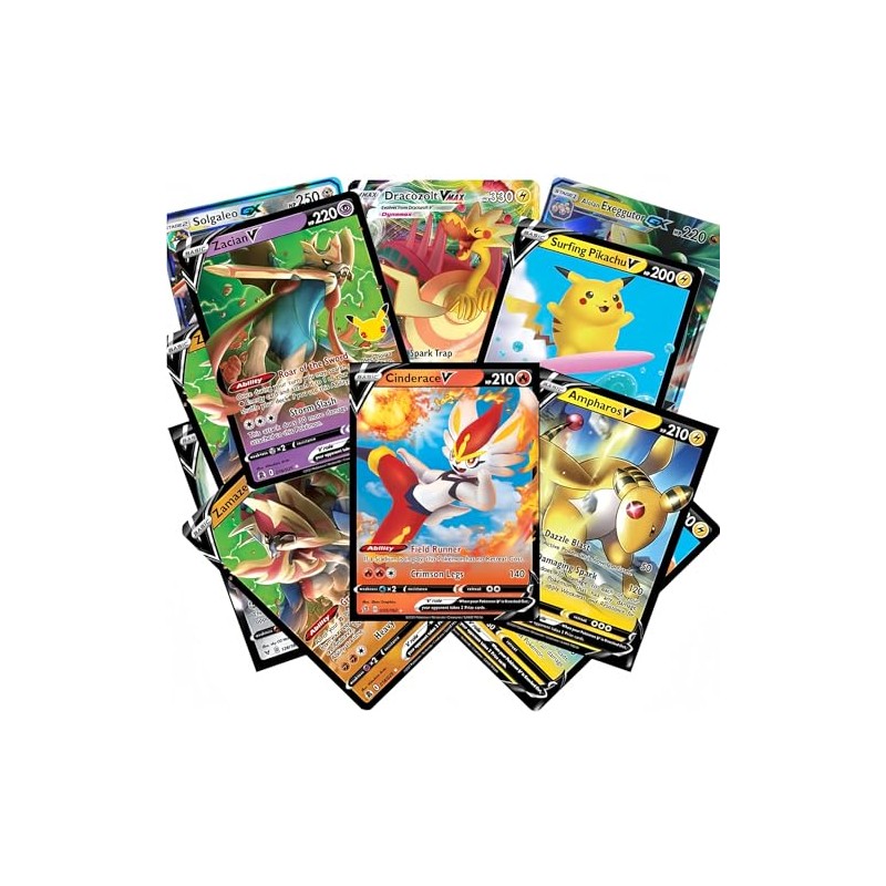 Pokémon Cards - 50 Card Assorted Lot with Guaranteed V
