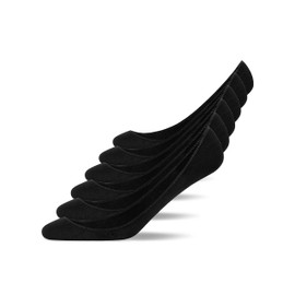 Snocks Low-Cut Socks for Men and Women (6 x Pairs), Ballerina Socks, 6x Black, 43-46
