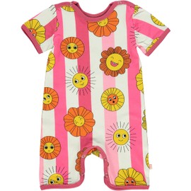 Småfolk Baby Girls' Summer Body Suit with Suns, Infant and Toddler Costumes, Sea Pink