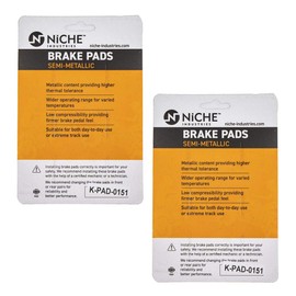 NICHE Brake Pad Set for Ducati Multistrada 1200 Monster 620 Harley-Davidson Street 500 Front/Rear Semi-Metallic 2 Pack