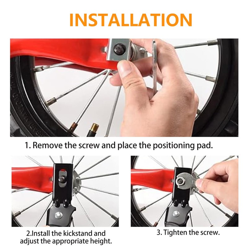 Children's Bicycle Stand, Children's Bike, Height Adjustable Bicycle Footrest, No