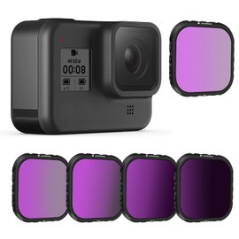 LENSKINS - Paquete de 4 filtros ND ND8 ND16 ND32 CPL para GoPro Hero 8 negro, filtro de densidad neutra delgado y kit de filtro de lente polarizador circular para GoPro 8, accesorios negros