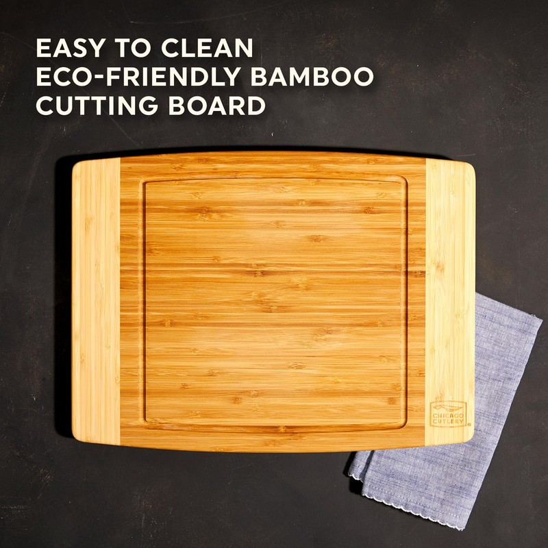 Chicago Cutlery Woodworks 12x16 inch Large Bamboo Cutting Board With