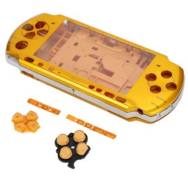 Replacement Full Housing Console Game Shell Case Cover Repair Parts for PSP 3000 AntiScratch Portable Replacement Shell for PSP3000 with Screwdriver (Yellow)