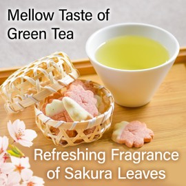 Chaganju Sakura Floral Green Tea - Japanese Loose Leaf With Sakura Petals, 2.82oz (80g)