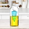 ELETON Grape Motif Oil and Vinegar Cruet Dispenser Bottle,Clear Borosilicate
