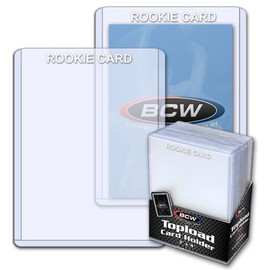 BCW 3X4 Top Loaders for Cards | Rookie Imprinted White Toploaders | Rigid PVC | Protects Baseball, Football, Hockey, MTG, Pokemon Cards | Standard Size Top Loaders