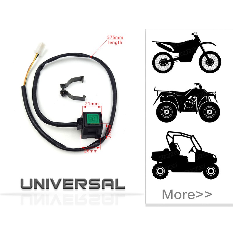 Interruptor de arranque del motor del manubrio universal para motocicleta,