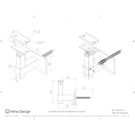 Stainless Steel Handrail Wall Bracket Square Magnetar by Inline Design